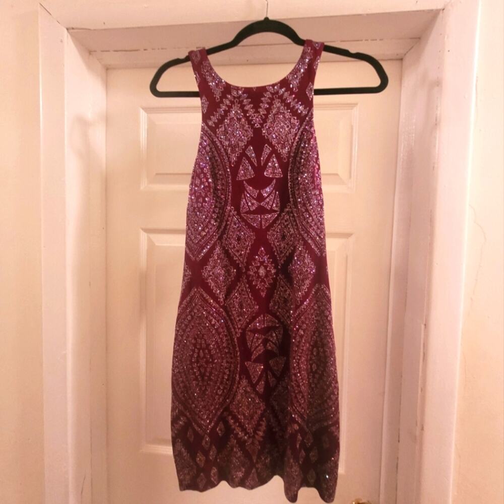 Vtg Y2K  Womens Speechless Sparkly Burgundy Sleeveless Dress Party Dance Size 7
